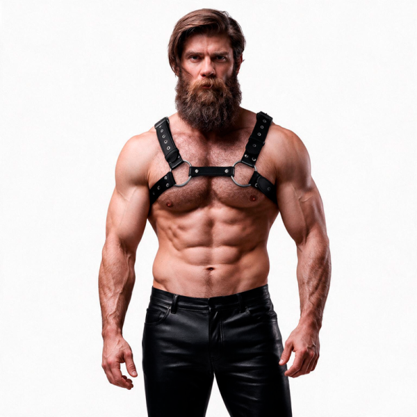FETISH SUBMISSIVE ATTITUDE ARNES ECOPIEL PECHO CON TACHUELAS HOMBRE