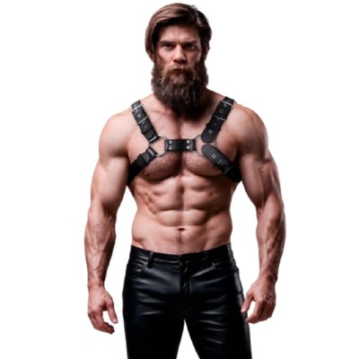 FETISH SUBMISSIVE ATTITUDE ARNES BULLDOG AJUSTABLE ECOPIEL PECHO HOMBRE