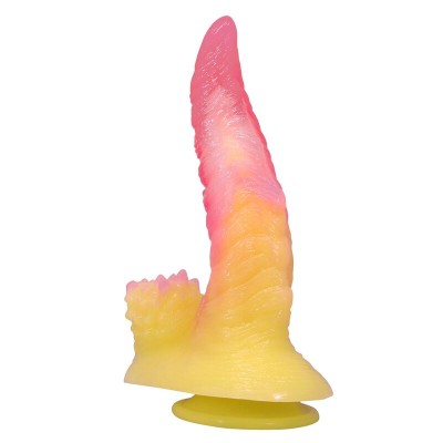 POWER MONSTERS RIPPLIED MONSTER DILDO FANTASIA CON VENTOSA 225 CM O 55 CM ROSA Y AMARILLO