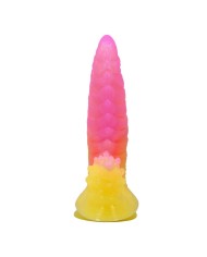 POWER MONSTERS RIPPLIED MONSTER DILDO FANTASIA CON VENTOSA 225 CM O 55 CM ROSA Y AMARILLO