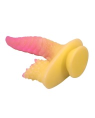 POWER MONSTERS RIPPLIED MONSTER DILDO FANTASIA CON VENTOSA 225 CM O 55 CM ROSA Y AMARILLO