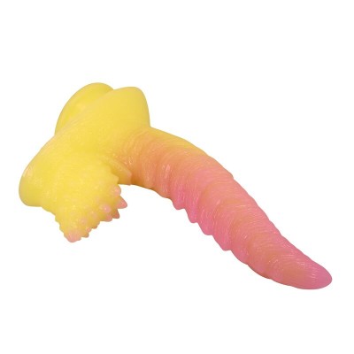 POWER MONSTERS RIPPLIED MONSTER DILDO FANTASIA CON VENTOSA 225 CM O 55 CM ROSA Y AMARILLO