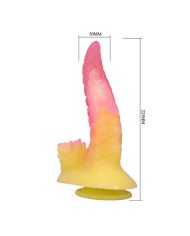 POWER MONSTERS RIPPLIED MONSTER DILDO FANTASIA CON VENTOSA 225 CM O 55 CM ROSA Y AMARILLO