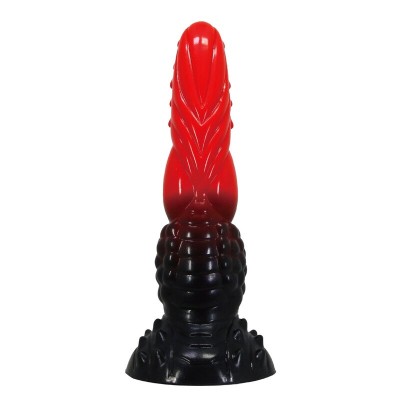 POWER MONSTERS FIRE DRAGON DILDO FANTASIA CON VENTOSA 245 CM O 58 CM ROJO Y NEGRO