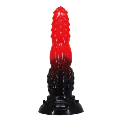 POWER MONSTERS FIRE DRAGON DILDO FANTASIA CON VENTOSA 245 CM O 58 CM ROJO Y NEGRO