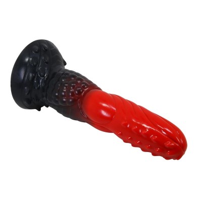POWER MONSTERS FIRE DRAGON DILDO FANTASIA CON VENTOSA 245 CM O 58 CM ROJO Y NEGRO