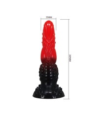 POWER MONSTERS FIRE DRAGON DILDO FANTASIA CON VENTOSA 245 CM O 58 CM ROJO Y NEGRO