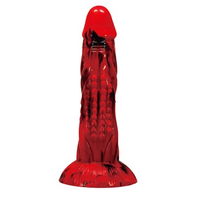 POWER MONSTERS MINOTAUR DILDO FANTASIA CON VENTOSA 21 CM O 5 CM ROJO Y NEGRO