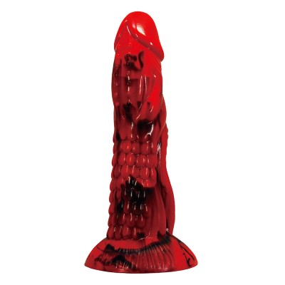 POWER MONSTERS MINOTAUR DILDO FANTASIA CON VENTOSA 21 CM O 5 CM ROJO Y NEGRO