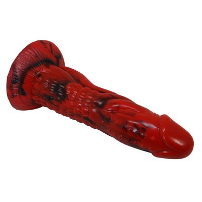 POWER MONSTERS MINOTAUR DILDO FANTASIA CON VENTOSA 21 CM O 5 CM ROJO Y NEGRO