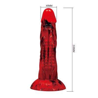 POWER MONSTERS MINOTAUR DILDO FANTASIA CON VENTOSA 21 CM O 5 CM ROJO Y NEGRO