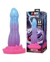 POWER MONSTERS VOID PYTHON DILDO FANTASIA CON VENTOSA 205 CM O 52 CM AZUL LILA Y ROSA