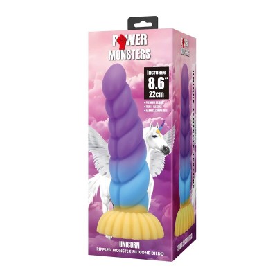 POWER MONSTERS UNICORN DILDO TRICOLOR 22 CM O 5 CM