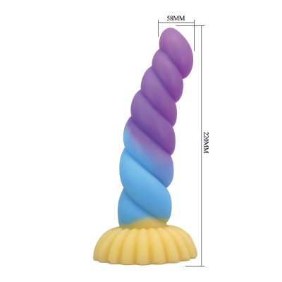 POWER MONSTERS UNICORN DILDO TRICOLOR 22 CM O 5 CM