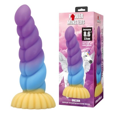 POWER MONSTERS UNICORN DILDO TRICOLOR 22 CM O 5 CM