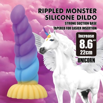 POWER MONSTERS UNICORN DILDO TRICOLOR 22 CM O 5 CM