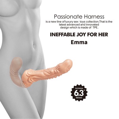BAILE EMMA STRAP ON DOBLE PENETRACION TEXTURIZADO NATURAL