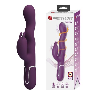 PRETTY LOVE VIBRADOR RABBIT LOURSEN CON MOVIMIENTO OSCILANTE Y 7 VIBRACIONES RECARGABLE USB MORADO