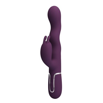 PRETTY LOVE VIBRADOR RABBIT LOURSEN CON MOVIMIENTO OSCILANTE Y 7 VIBRACIONES RECARGABLE USB MORADO