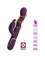 PRETTY LOVE VIBRADOR RABBIT LOURSEN CON MOVIMIENTO OSCILANTE Y 7 VIBRACIONES RECARGABLE USB MORADO
