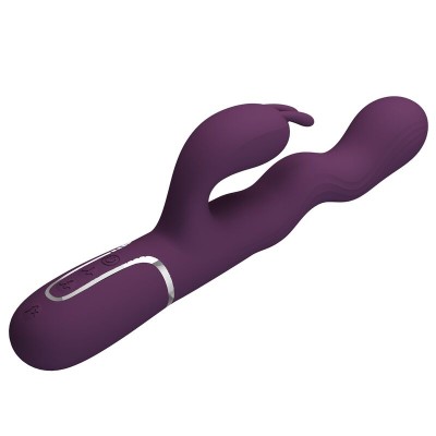 PRETTY LOVE VIBRADOR RABBIT LOURSEN CON MOVIMIENTO OSCILANTE Y 7 VIBRACIONES RECARGABLE USB MORADO