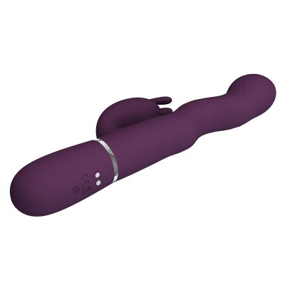 PRETTY LOVE VIBRADOR RABBIT LOURSEN CON MOVIMIENTO OSCILANTE Y 7 VIBRACIONES RECARGABLE USB MORADO