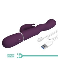 PRETTY LOVE VIBRADOR RABBIT LOURSEN CON MOVIMIENTO OSCILANTE Y 7 VIBRACIONES RECARGABLE USB MORADO