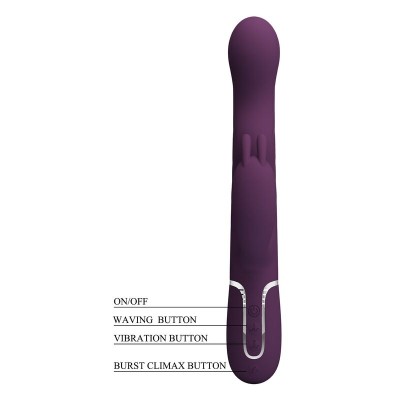 PRETTY LOVE VIBRADOR RABBIT LOURSEN CON MOVIMIENTO OSCILANTE Y 7 VIBRACIONES RECARGABLE USB MORADO