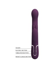 PRETTY LOVE VIBRADOR RABBIT LOURSEN CON MOVIMIENTO OSCILANTE Y 7 VIBRACIONES RECARGABLE USB MORADO