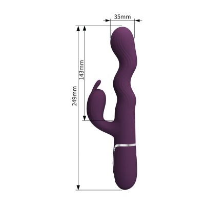 PRETTY LOVE VIBRADOR RABBIT LOURSEN CON MOVIMIENTO OSCILANTE Y 7 VIBRACIONES RECARGABLE USB MORADO
