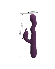 PRETTY LOVE VIBRADOR RABBIT LOURSEN CON MOVIMIENTO OSCILANTE Y 7 VIBRACIONES RECARGABLE USB MORADO