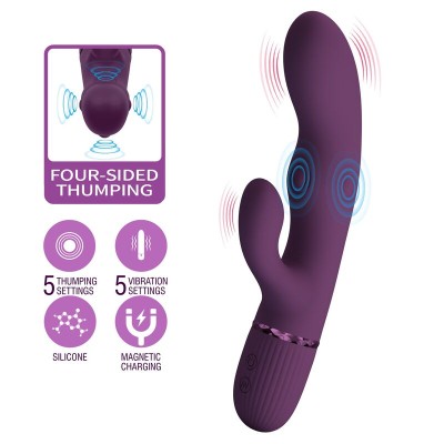 PRETTY LOVE ZACH VIBRADOR RABBIT RECARGABLE CON EMPUJE 55 FUNCIONES