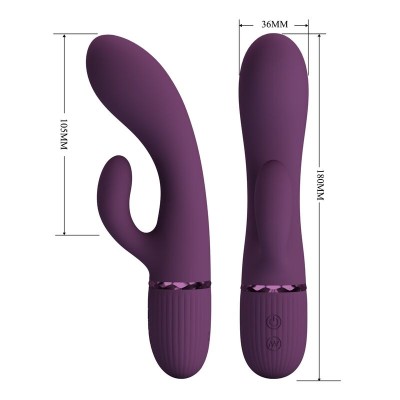 PRETTY LOVE MARGIE VIBRADOR RABBIT RECARGABLE 10 FUNCIONES MORADO