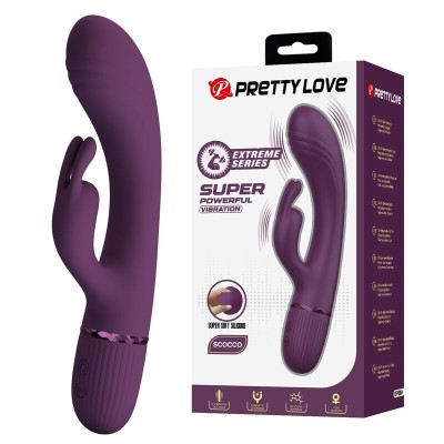 PRETTY LOVE ROCCO VIBRADOR RABBIT RECARGABLE 10 FUNCIONES MORADO