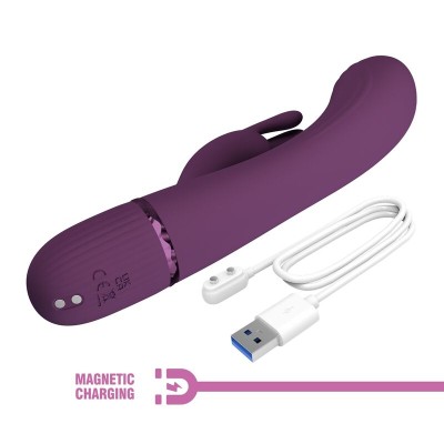 PRETTY LOVE ROCCO VIBRADOR RABBIT RECARGABLE 10 FUNCIONES MORADO