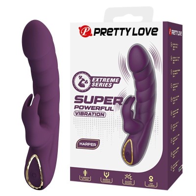 PRETTY LOVE HARPER VIBRADOR RABBIT RECARGABLE 10 FUNCIONES MORADO