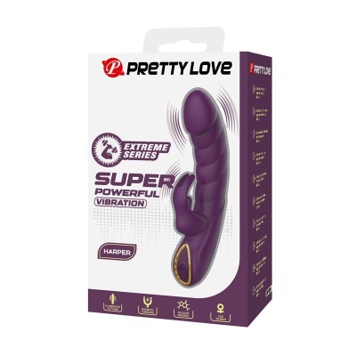 PRETTY LOVE HARPER VIBRADOR RABBIT RECARGABLE 10 FUNCIONES MORADO