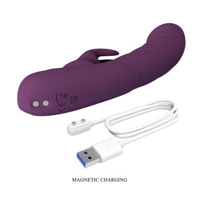 PRETTY LOVE HARPER VIBRADOR RABBIT RECARGABLE 10 FUNCIONES MORADO