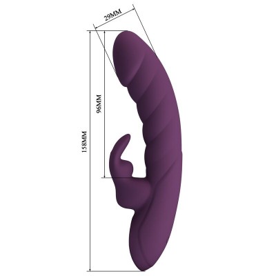 PRETTY LOVE HARPER VIBRADOR RABBIT RECARGABLE 10 FUNCIONES MORADO
