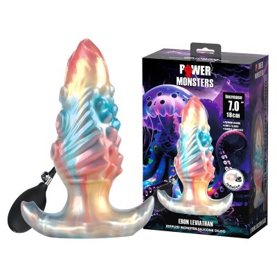 POWER MONSTERS EBON LEVIATHAN PLUG ANAL HINCHABLE FANTASIA TRICOLOR 18 CM