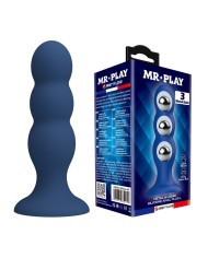 MR PLAY PLUG ANAL CON 3 BOLAS METALICAS Y VENTOSA AZUL