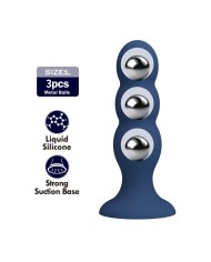 MR PLAY PLUG ANAL CON 3 BOLAS METALICAS Y VENTOSA AZUL