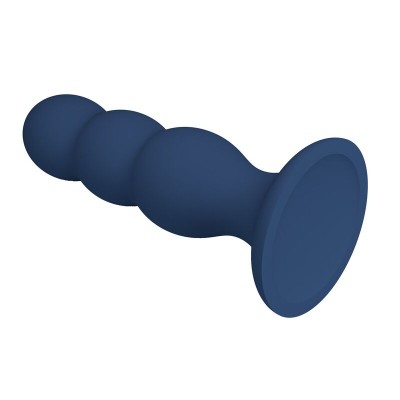 MR PLAY PLUG ANAL CON 3 BOLAS METALICAS Y VENTOSA AZUL