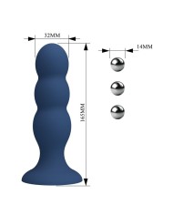 MR PLAY PLUG ANAL CON 3 BOLAS METALICAS Y VENTOSA AZUL