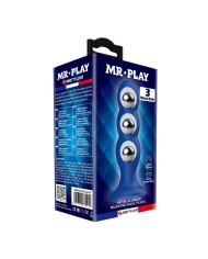 MR PLAY PLUG ANAL CON 3 BOLAS METALICAS Y VENTOSA AZUL