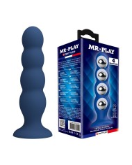 MR PLAY PLUG ANAL CON 4 BOLAS METALICAS Y VENTOSA AZUL