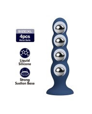 MR PLAY PLUG ANAL CON 4 BOLAS METALICAS Y VENTOSA AZUL