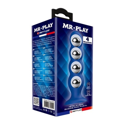 MR PLAY PLUG ANAL CON 4 BOLAS METALICAS Y VENTOSA AZUL