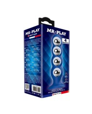 MR PLAY PLUG ANAL CON 4 BOLAS METALICAS Y VENTOSA AZUL