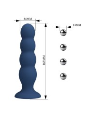 MR PLAY PLUG ANAL CON 4 BOLAS METALICAS Y VENTOSA AZUL